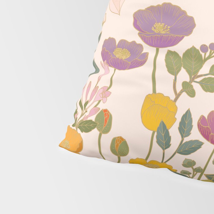 Botanical Cloisonne Garden Cream Pillow Sham Gallery Image 4