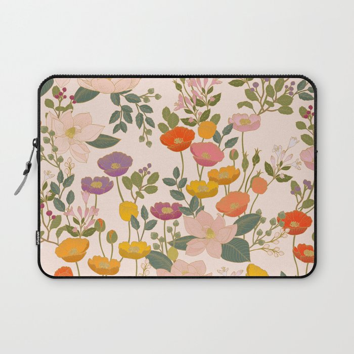 Botanical Cloisonne Garden Cream Laptop Sleeve Gallery Image 1