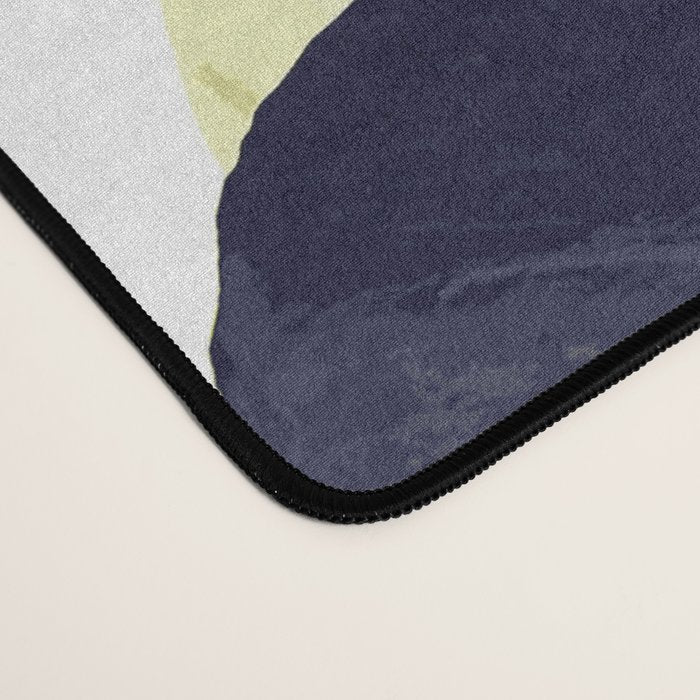 Dark Blue and Light Yellow Poppies On A White Background Fall Mood #decor #society6 #buyart Desk Mat Gallery Image 4