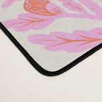 Pink and Red Flower Block Print Illustration Desk Mat Gallery Image 4