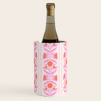 Pink and Red Flower Block Print Illustration Wine Chiller Gallery Image 1