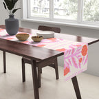 Pink and Red Flower Block Print Illustration Table Runner Gallery Image 2