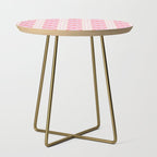 Pink and Red Flower Block Print Illustration Side Table Gallery Image 1