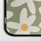 Daisy Time Retro Floral Pattern Sage Green Beige Mustard Laptop Sleeve Gallery Image 3