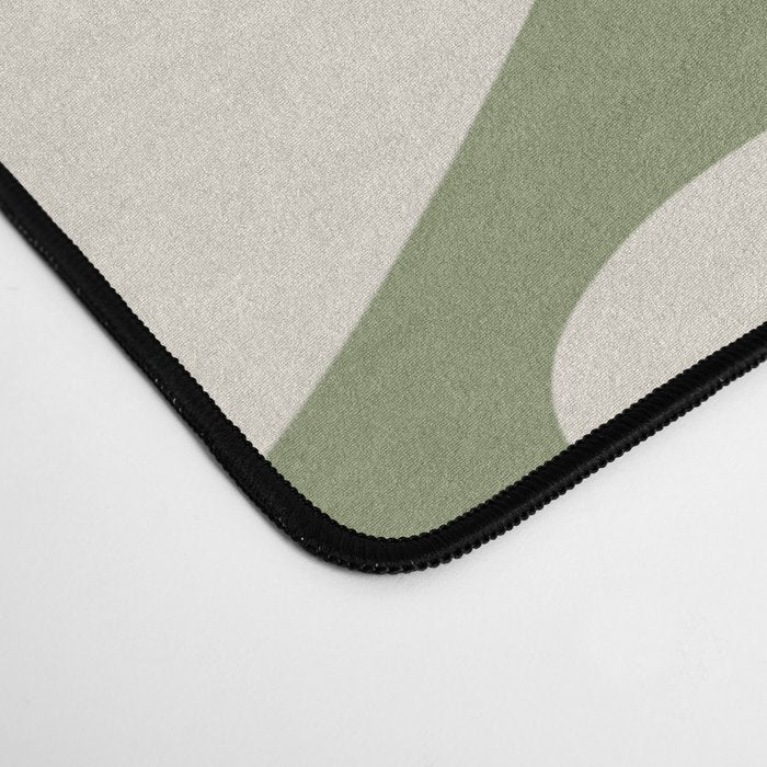 Daisy Time Retro Floral Pattern Sage Green Beige Mustard Desk Mat Gallery Image 4