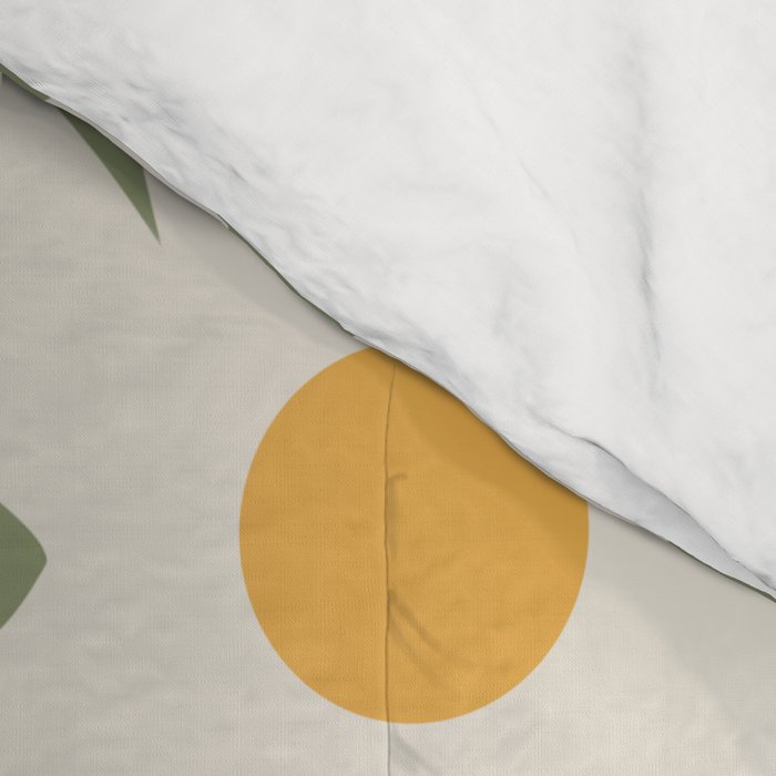 Daisy Time Retro Floral Pattern Sage Green Beige Mustard Comforter Gallery Image 4