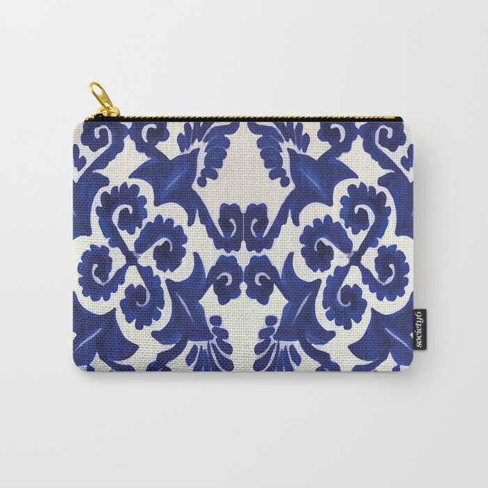 Talavera mexican tile traditional blue ceramic mosaic Carry All Pouch Gallery Image 1