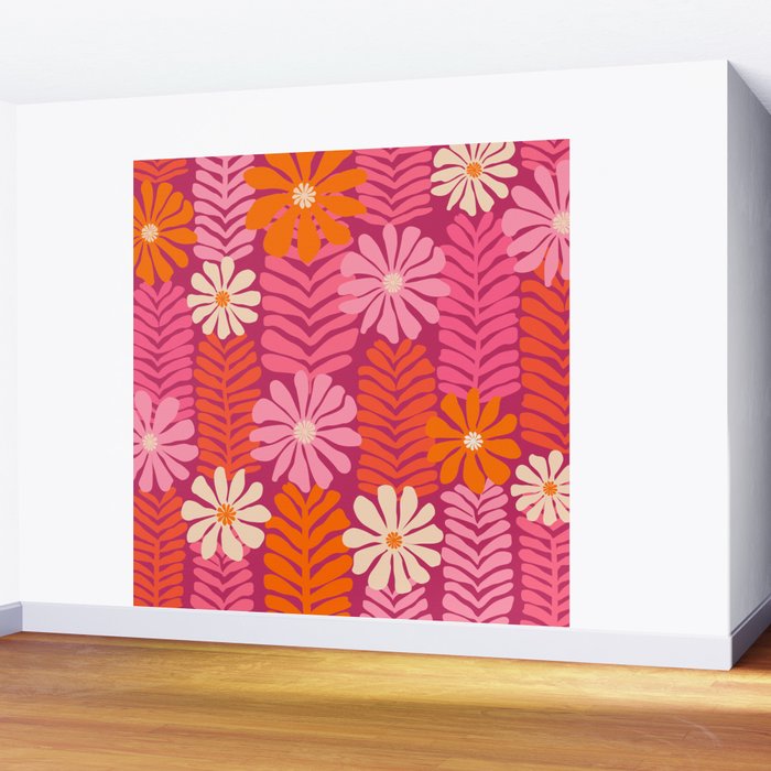 Secret Kisses Floral Design Wall Mural Gallery Image 2