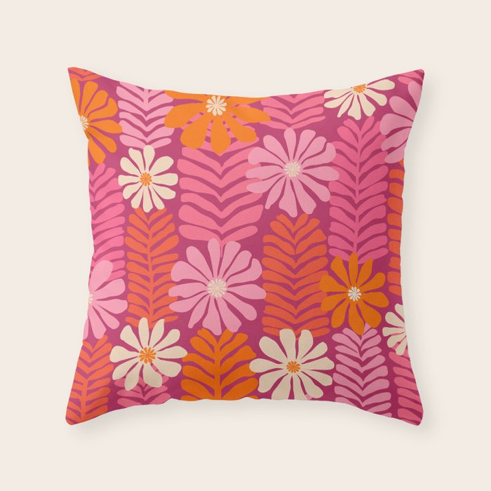 Secret Kisses Floral Design Throw Pillow Gallery Image 1
