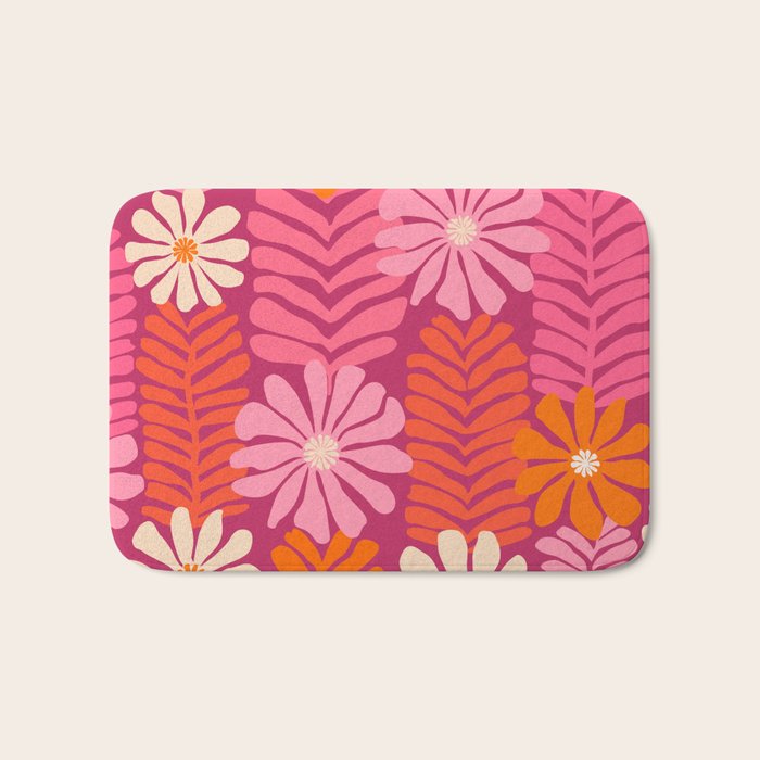 Secret Kisses Floral Design Bath Mat Gallery Image 1