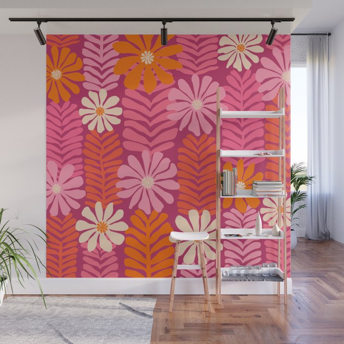 Secret Kisses Floral Design Wall Mural Gallery Image 1