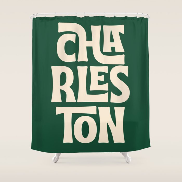 Charleston - Modern Typography Print Shower Curtain Gallery Image 1