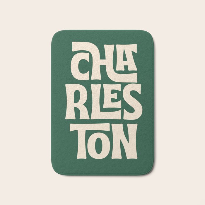 Charleston - Modern Typography Print Bath Mat Gallery Image 1