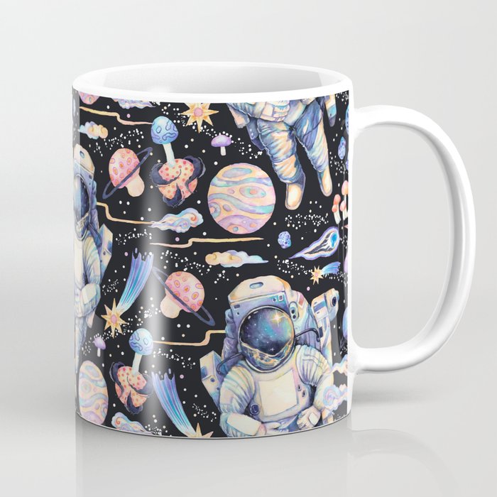 Spaceman Fungi Planets - black Coffee Mug Gallery Image 1