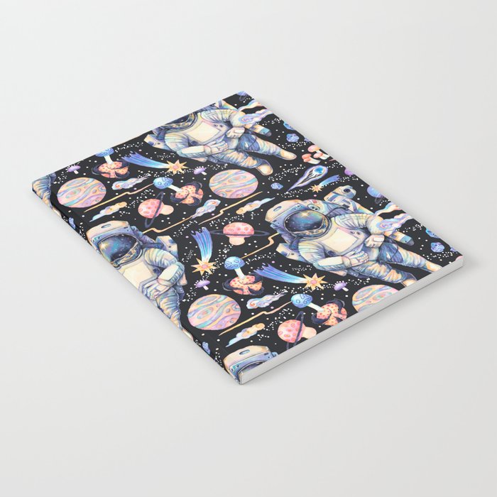 Spaceman Fungi Planets - black Notebook Gallery Image 1