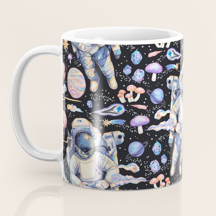 Spaceman Fungi Planets - black Coffee Mug Gallery Image 3