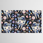 Spaceman Fungi Planets - black Tablecloth Gallery Image 2