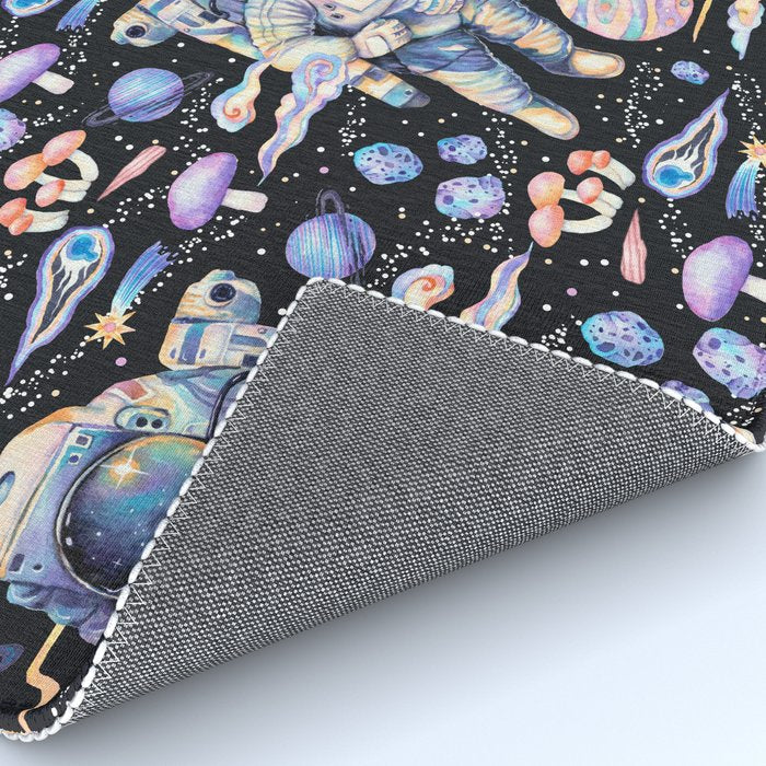 Spaceman Fungi Planets - black Rug Gallery Image 4