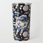 Spaceman Fungi Planets - black Travel Mug Gallery Image 1