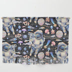 Spaceman Fungi Planets - black Wall Hanging Gallery Image 1