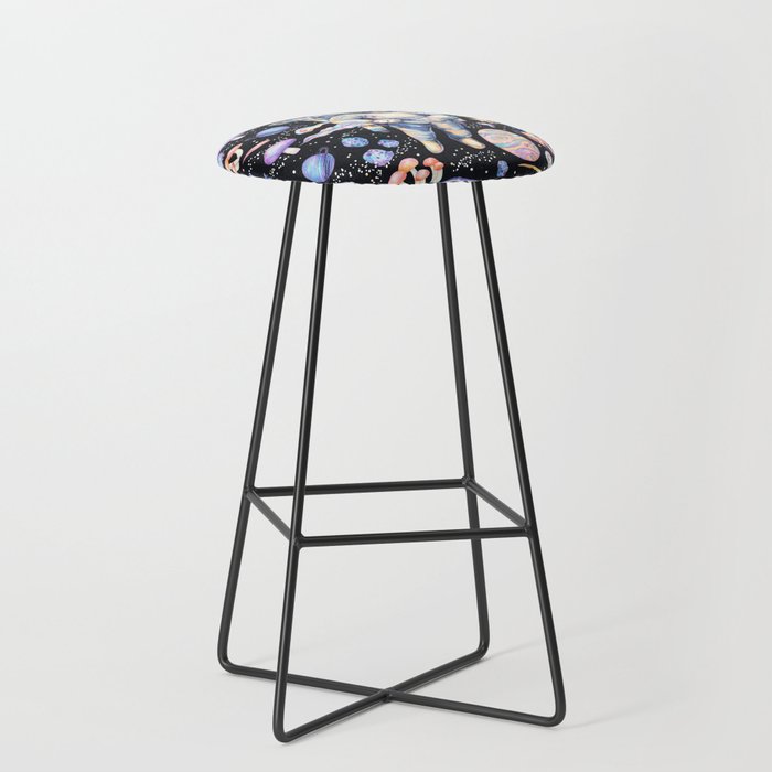 Spaceman Fungi Planets - black Stool Gallery Image 1