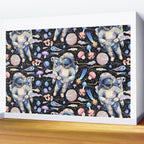 Spaceman Fungi Planets - black Wall Mural Gallery Image 2