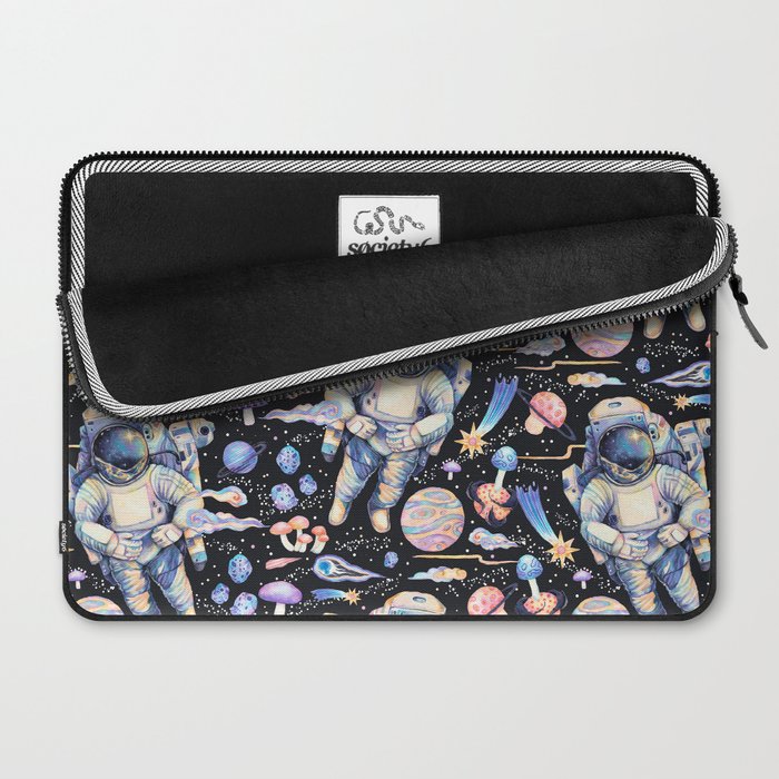 Spaceman Fungi Planets - black Laptop Sleeve Gallery Image 2