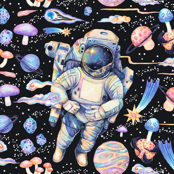 Spaceman Fungi Planets - black Coffee Mug Gallery Image 2