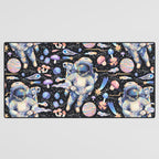 Spaceman Fungi Planets - black Desk Mat Gallery Image 3