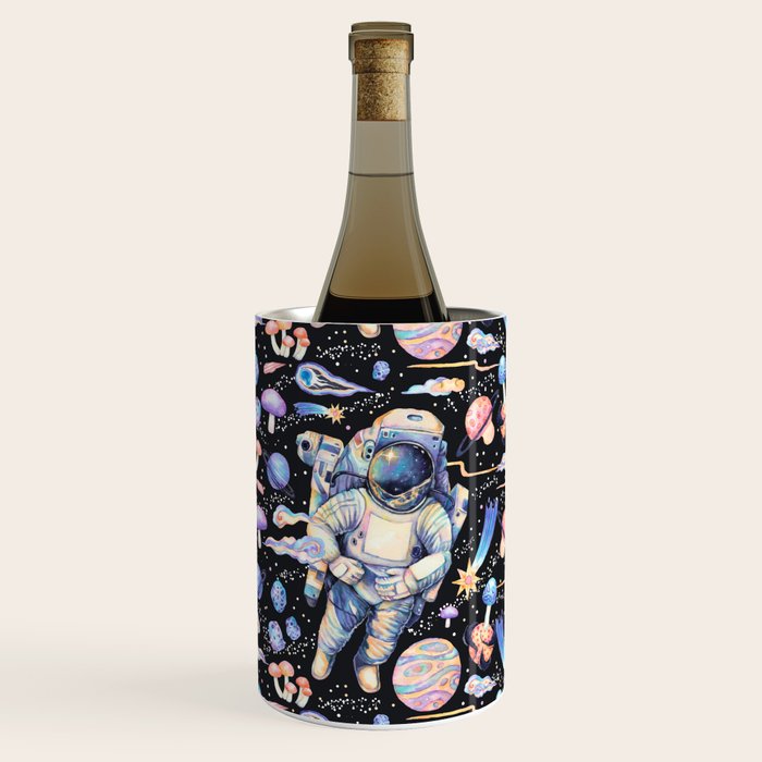 Spaceman Fungi Planets - black Wine Chiller Gallery Image 1