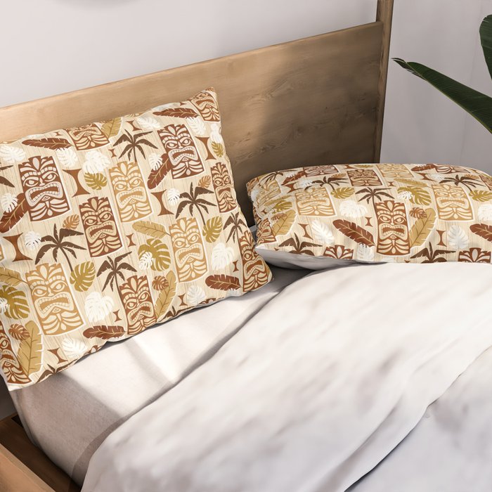 Tiki Time Brown Pillow Sham Gallery Image 2