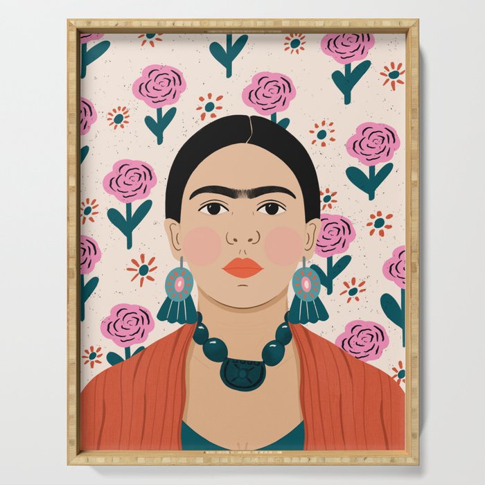 Frida Kahlo Portrait Serving Tray Gallery Image 1