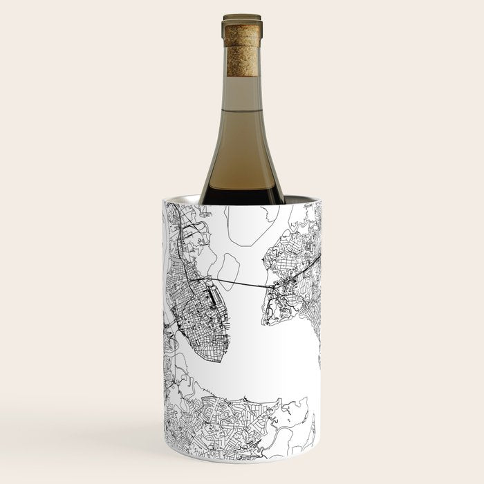 Charleston White Map Wine Chiller Gallery Image 1