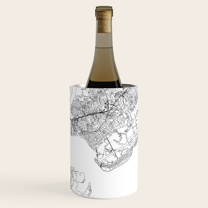 Charleston White Map Wine Chiller Gallery Image 3