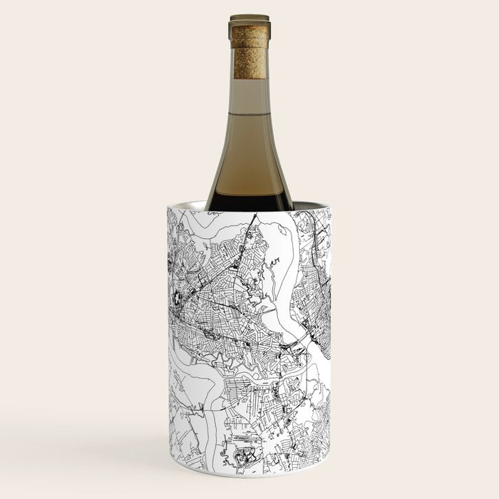 Charleston White Map Wine Chiller Gallery Image 2