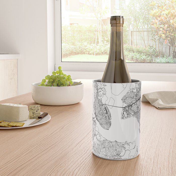 Charleston White Map Wine Chiller Gallery Image 4