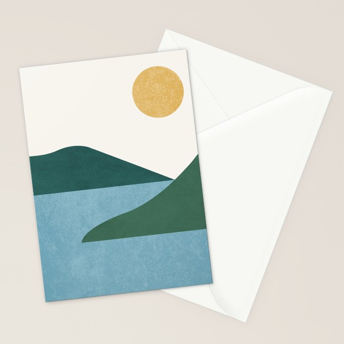 Sunny Lake - Abstract Landscape Stationery Card Gallery Image 2