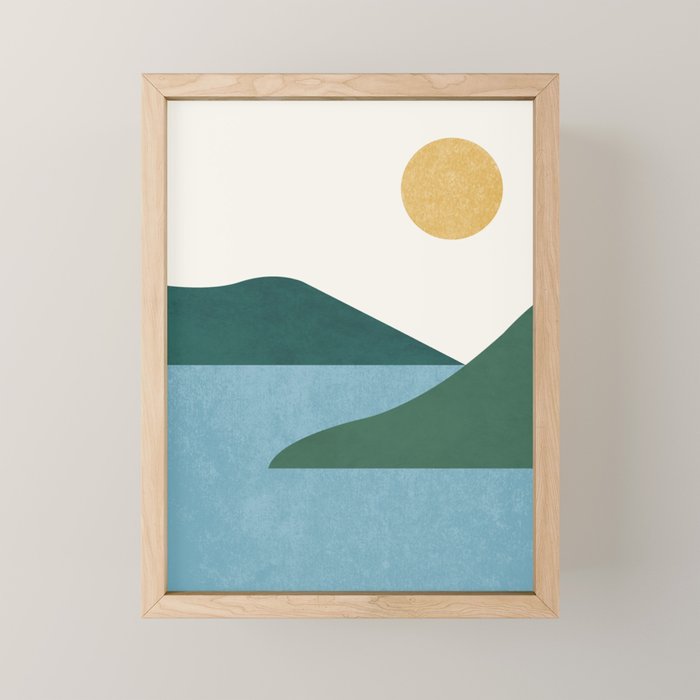 Sunny Lake - Abstract Landscape Mini Art Print Gallery Image 1