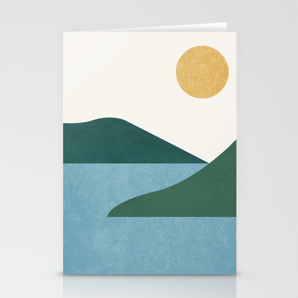 Sunny Lake - Abstract Landscape Stationery Card Gallery Image 1