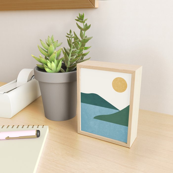 Sunny Lake - Abstract Landscape Mini Art Print Gallery Image 2