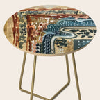 Vintage Kilim Rust and Indigo Handpainted Rug Square Side Table Gallery Image 2