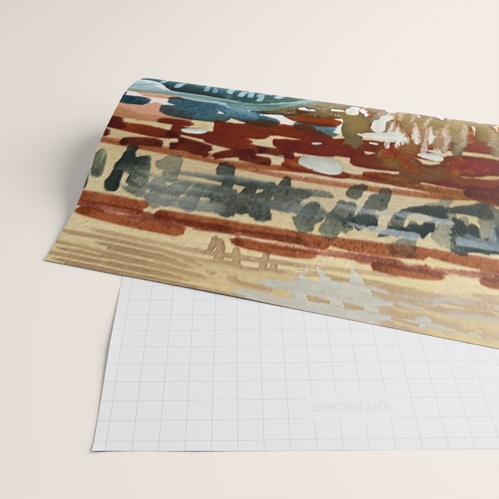 Vintage Kilim Rust and Indigo Handpainted Rug Square Wrapping Paper Gallery Image 2