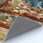 Vintage Kilim Rust and Indigo Handpainted Rug Square Rug Gallery Image 4