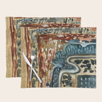 Vintage Kilim Rust and Indigo Handpainted Rug Square Placemat Gallery Image 1
