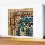 Vintage Kilim Rust and Indigo Handpainted Rug Square Wall Mural Gallery Image 2