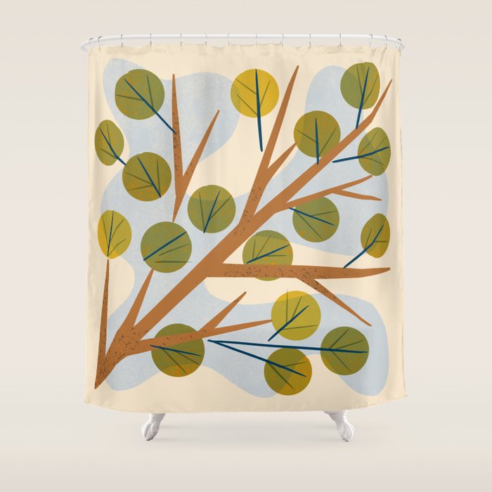 Branch and Leaves Shower Curtain Gallery Image 1