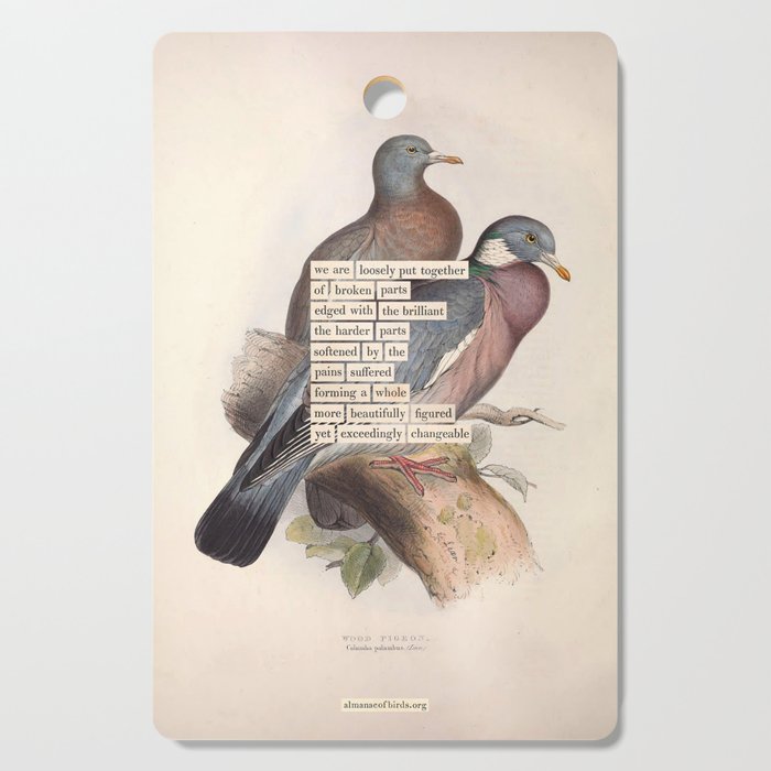 Bird Divinations: Wood Pigeon (about: almanacofbirds.org) Cutting Board Gallery Image 1