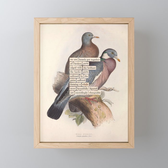 Bird Divinations: Wood Pigeon (about: almanacofbirds.org) Mini Art Print Gallery Image 1