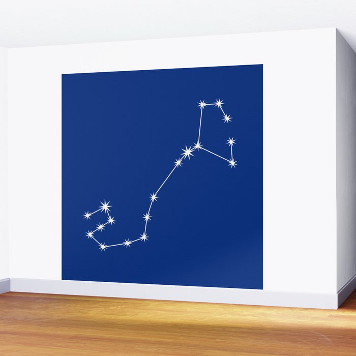 Scorpio Zodiac Star Constellation Line Art Dark Blue Wall Mural Gallery Image 2