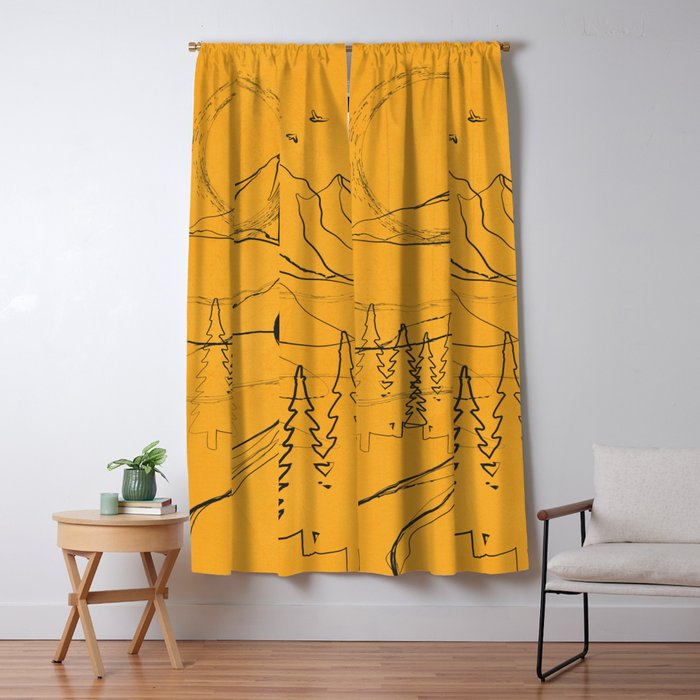 Minimalist Mountains 3 Window Curtain Gallery Image 5
